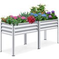 thumbnail image 3 of KING BIRD Raised Garden Bed with Legs Galvanized Large Elevated Planter Box for Backyard, Patio, Balcony, 600lb Capacity, Silver 70.9x22.8x31.5 in, 3 of 8