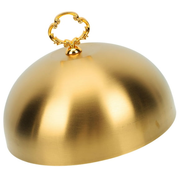 STOBOK Golden Stainless Steel Dome Cover for Steak Food Protective Fresh Keeping