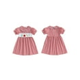 thumbnail image 2 of BemeyourBBs Little Girl Back to School Dress Embroidered Plaid Short Sleeve Dress, 2 of 9
