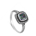 thumbnail image 4 of CHOOSE YOUR COLOR Multi-color CZ Square Solitaire Ring Sterling Silver Band Black Female Size 6, 4 of 4