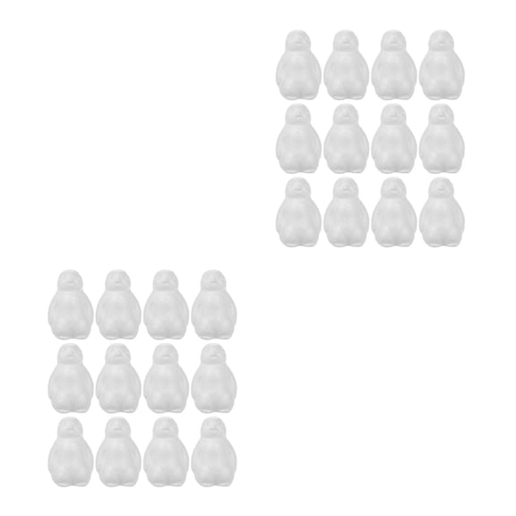 2 Count Mini Figurines Penguin Figures Little Foam Ball White