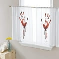 thumbnail image 3 of Sheer Curtains 45 inches Long, Halloween Scary Blood Fingerprints Light Filtering Sheer Window Curtains Rod Pocket Voile Drapes for Bedroom Living Room, 52"W x 45"L 2 Panels, 3 of 7