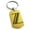 Gold, variant on Stainless Steel Letter Z Initial Metro Retro Monogram Engraved Engraved Dog Tag Keychain Keyring