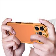ShellTech For iPhone 15 Pro Max Magnetic Case, Metal Frame Lightweight Non-Slip, Shock-Absorbent, Heat Dissipation Slim Anti-Scratch, Wireless Charging Aluminum alloy Back flim,Orange