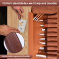 thumbnail image 4 of Wood Carving Kit, 16Pcs Wood Carving Tools with PU Leather Storage Bag and Anti-Slip Cut-Resistant Gloves, Deluxe Wood Whittling kit for Woodworking and Crafting, 4 of 7
