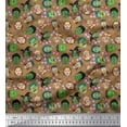 thumbnail image 1 of Soimoi Moss Georgette Fabric Specs,Bow & Witch Face Halloween Printed Fabric 1 Yard 42 Inch Wide, 1 of 1