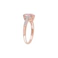 thumbnail image 2 of 1.14 Carat (Ctw) Morganite Ring with Diamonds in Rose Pink Plated Sterling Silver, 2 of 4