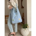 thumbnail image 3 of Kukuzhu Women's Crochet Tramp Bag Knitted Tote Bag Shoulder Floral Pattern Tote Bag Vintage Wool Shopping Bag Hand-Woven Bag, 3 of 4