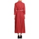 thumbnail image 3 of VESTIDO PLISADO DE MUJER INSPIRE CHIC CON MANGAS 3/4 Y CUELLO EN V, CON CINTURÓN, LONGITUD MAXI, TALLA XL, ROJO, 3 of 6