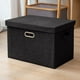 thumbnail image 5 of Caja de almacenamiento plegable grande con tapa | Cesta organizadora de mezcla de lino y algodón | Asas resistentes a la corrosión | Contenedor plegable que ahorra espacio para el hogar, el, 5 of 6