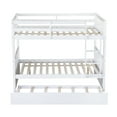 thumbnail image 6 of Full Over Full Bunk Bed with Trundle, Wood Bunk Bed with Safety Guardrail & Ladders, Separates Into 2 Full Size Platform Bed, Trundle Bunk Bed For Teens Adults (White), 6 of 10