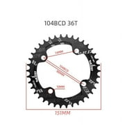 (One Piece) 104BCD Disc 44T46T48T50T52T Disc Mountain Bike Single Speed Positive and Negative Gear Disc (36T)