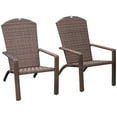 thumbnail image 1 of Outsunny 2 PCs Muskoka Chair PE Rattan Wicker Fire Pit Chair, Dark Brown, 1 of 10