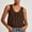 Brown, variant on Womens Button Up Tank Tops Lace Trim Cotton Scoop Neck Tops Fashion Casual Shirts Brown Size M