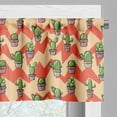 thumbnail image 5 of Ambesonne Cactus Valance & Curtain, Zigzag Background Plant, 55"x45", Multicolor, 5 of 6