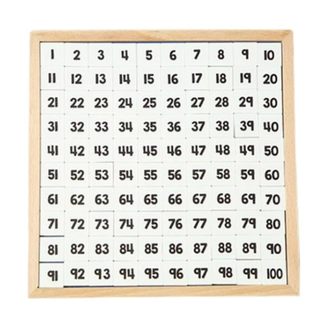 Tablero de madera para contar números del 1 al 100, aprendizaje de matemáticas, números consecutivos del 1 al 100 para niños en edad preescolar y