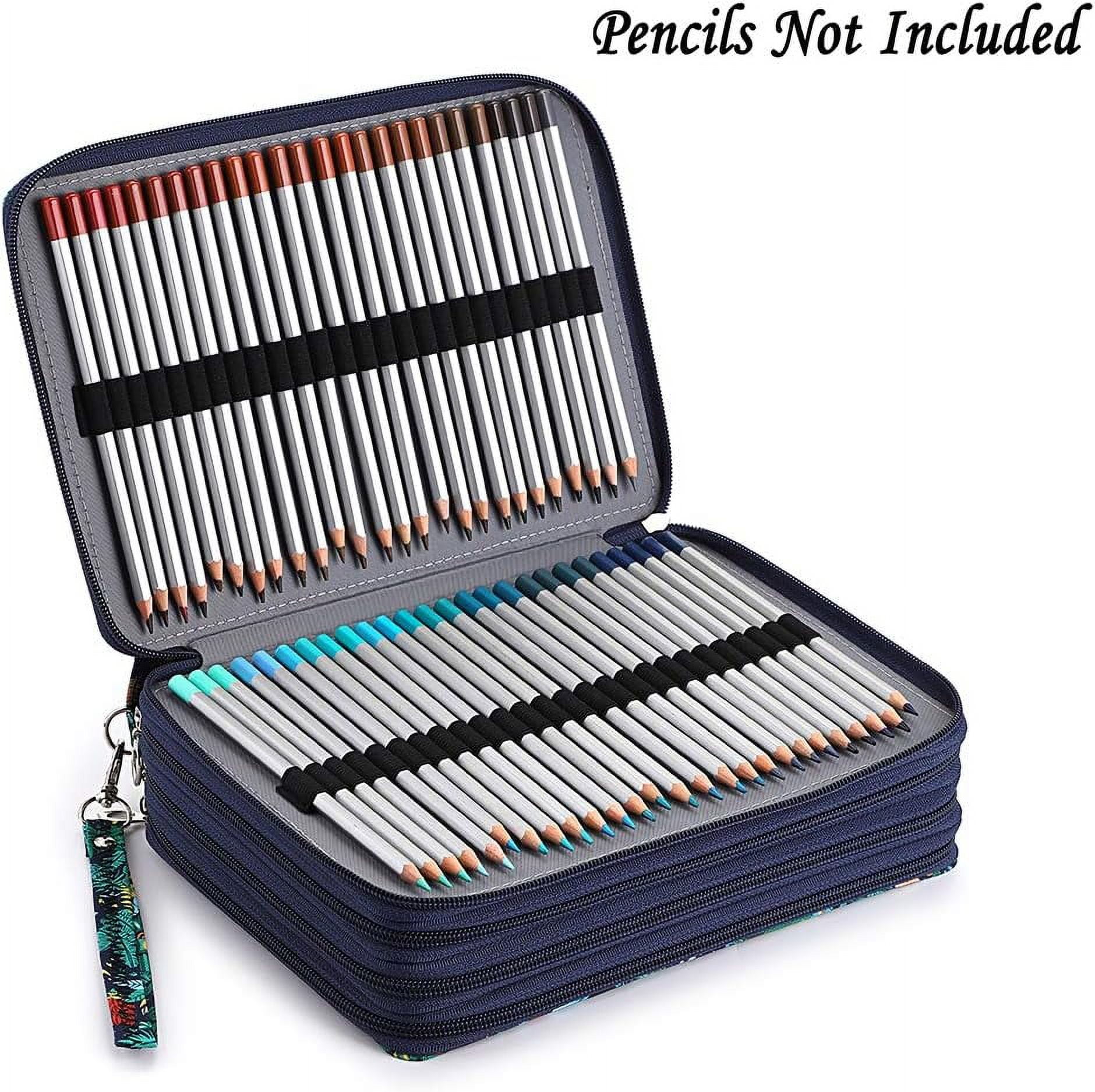 Colored Pencil Case-200-slot Pen Holder Pencil Case Large Capacity Pencil Storage Box with Handle with Convenient Colored Pencil Case, Can Store Colored Pencils, Gel Pens, Marker Pens, Brushes, Craft