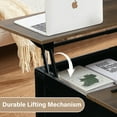 thumbnail image 3 of Farmhouse Square Lift Top Coffee Table, Farmhouse Coffee Table with Storage, Wood Center Table for Living Room, Black, 3 of 8