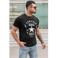 thumbnail image 3 of ABPHQTO Camiseta de manga corta ajustada con estampado de estrellas negras para hombre, 3 of 5
