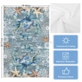 thumbnail image 5 of Blue Crab Coastal 1 Pack Kitchen Towel, Water Absorbent Dish Towel, Summer Beach Nautical Starfish Coral Decorative Hand Towels - Quick Drying Cloth for Cooking Baking, 18x28 Inch, 5 of 8