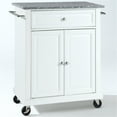 thumbnail image 3 of Bowery Hill Traditional Wood Kitchen Cart with Granite Top in White/Gray, 3 of 7