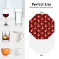 thumbnail image 6 of Honeii Christmas Red Balls Print Leather Coaster Set of 4, Ideal for Safeguarding Your Furniture from Drinks Spills and Effortless Cleanup-Octagon, 6 of 6