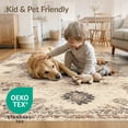 thumbnail image 4 of ODIKA 9'x12' Washable Area Rug Entryway Southwestern Stepped Frame Motif Faded Transitional for Great Room, Indoor Concept, Large Living Low Pile, Flatwoven, 4 of 7