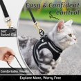 thumbnail image 5 of Juego de arnés y correa para gatos para caminar a prueba de escapes, chaleco ajustable suave para gatitos con tira reflectante para gatos, cómodo chaleco para exteriores, negro, S, 5 of 5