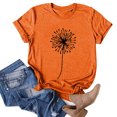 thumbnail image 2 of MIXUE Womens Summer Tops Dandelion Print O Neck Short Sleeve Loose Casual Shirts For Women Tshirts Holiday Wear,Orange,XXXL, 2 of 5