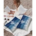 thumbnail image 5 of Waterproof Outdoor Throw Pillows with Inserts 12"x20" Set of 2, Nautical Anchor Navy Blue Soft Decorative Pillowcases for Couch Bedroom, Coastal Ocean Ombre Striped Pillow Covers for Sofa Living Room, 5 of 8