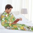 thumbnail image 6 of Salouo Gnome and Pineapple Print Button-Front Long Sleeve Pajama Set for Men, Soft 2Pjs Men's Long Sleeve Sleepwear-Medium, 6 of 7