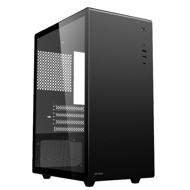 Gabinete Acteck Neuss Pro GI717 Micro ATX Mini Torre Cristal Templado USB-C Negro AC-935937
