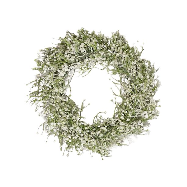 Guirnalda de puerta delantera de Gypsophila, guirnalda simulada de 40cm para decoración del hogar de fiesta de boda