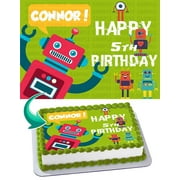Robots Edible Cake Image Topper Personalized Picture 1/4 Sheet (8"x10.5")
