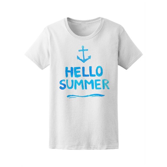 Blue Paint Wave Hello Summer Tee Women's -Image by Shutterstock