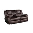 thumbnail image 3 of Hong Kong Power Reclining Loveseat made with Faux Leather in Brown, 3 of 9