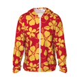 thumbnail image 1 of Balery Red Vintage Flowers Sudadera ligera de manga larga con capucha y protección solar UPF 50+ para hombre y mujer, ideal para pesca y running-Medium, 1 of 7