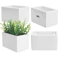 thumbnail image 3 of MyGift 4 Piece Modern Wall Hanging Ceramic Planter, White, 3 of 7