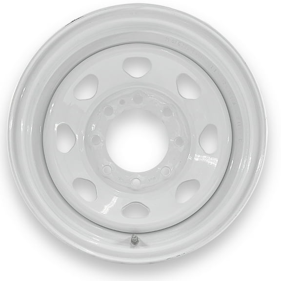 SteelMaster Steel Trailer Wheel 16x6 8 on 6.5 Bolt TR416S White Eight Spoke