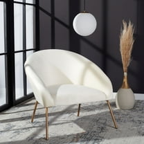 SAFAVIEH Mandi Modern Glam Velvet Accent Club Chair, Cream