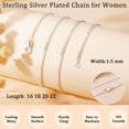 thumbnail image 4 of LUNVKY S925 Sterling Silver Plated Chains for Women Girls 1.5mm/2mm Cuban Curb Link Non-tarnish Necklace Birthday Jewelry Gifts Teen Her Kids Age Ideas 16/18/20/22 Inch, 4 of 6