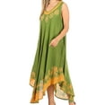 thumbnail image 3 of Sakkas Sundari Caftan Tank Dress / Cover Up - Avocado - One Size, 3 of 6