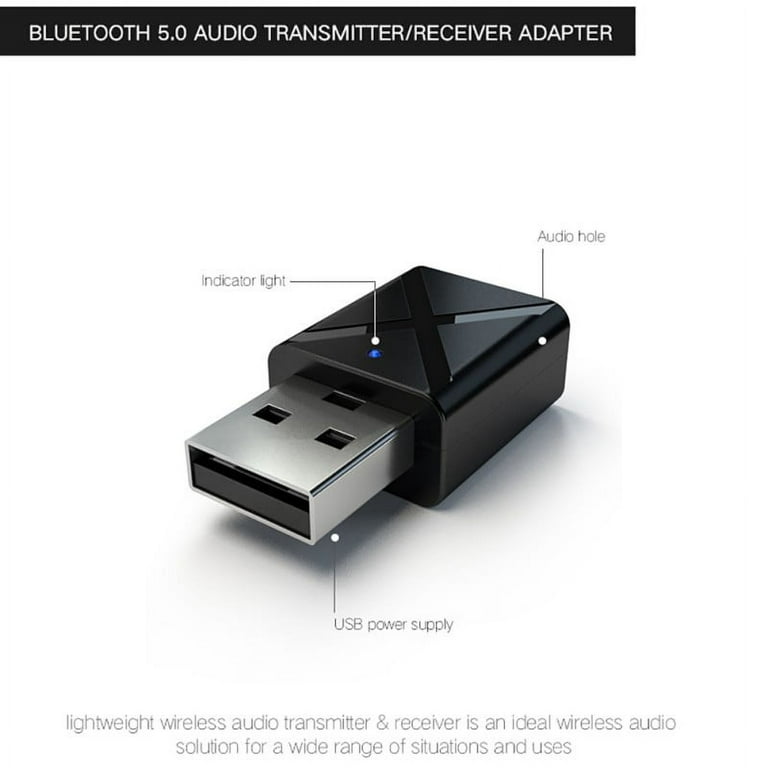 2 in 1 USB Bluetooth Transmitters 5.0 Wireless Audio Music Stereo adapter  Dongle Receiver for TV PC Bluetooth Speaker Headphone 