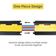 Yescom Cable Ramp Protector 2 Channel Hose Protecitive 22000 Lbs Load Capacity Speed Bump for Road Driveway, 2 Packs