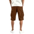 thumbnail image 6 of Men's Multi-Pocket Cargo Shorts Drawstring Waist Loose Fit Casual Work Shorts for Travel and Summer Activities Coffee 3XL, 6 of 10