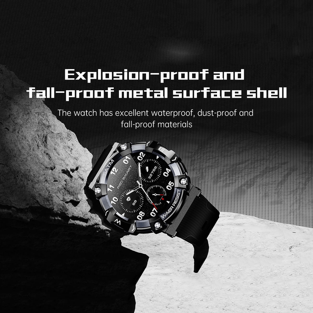 Rainbuvvy PG666 Rugged Smart Watch 1.39 inch Capable of Answering and Making Calls Health Monitoring Outdoor Sports Watch Available in four colors