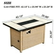 thumbnail image 5 of Ovios Outdoor Wicker Propane Fire Pit Table 42-Inch 50,000 BTU Flame Gas Fire Pits for Patio with Waterproof Cover & Lid Rectangle, 5 of 5
