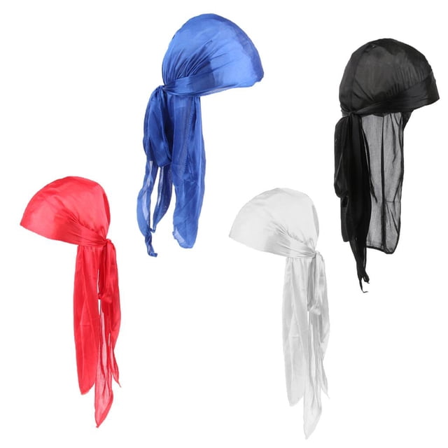 4 Piezas Durag Headwear Cap Hair Loss Scarf Bandana Turbans Para Mujeres Lady Sunnimix Hombres de mujer de moda de cabeza