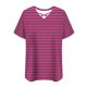 thumbnail image 5 of Tops de Manga Corta de Tamaño Más de las Mujeres, Blusas de Cuello en V Impresas de Verano de Moda para Uso Casual, Diario Y de Fiesta, 5 of 7