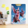 thumbnail image 5 of Acrylic Clipboards with Low Profile Clip, A4 Standard Size 9" x 12.5" File Holder for Writing Drawing, Clip Boards for Doctors Offices, Pig Fly in The Sky Gifts, 5 of 7